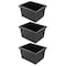 Storex Classroom Storage Bin, Plastic, Black, 3 PK 61466U06C - alternate 1